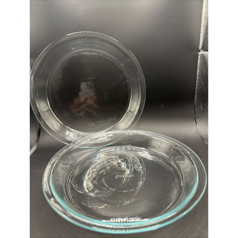 Pyrex Pie Plate Pan Clear Glass 9" Inch 209 Set Of 2